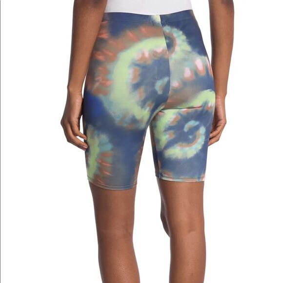 NWT Nordstrom AFRM Lars Bike Shorts In Soft Multi Spiral Tie Dye Size - Picture 2 of 7